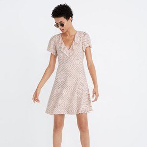 Madewell Ruffle Flutter-Sleeve Dress Cutout Blooms